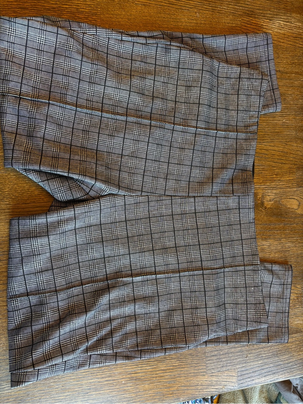 Plaid Ankle Crop Pants - Gray